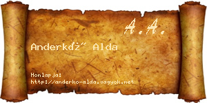 Anderkó Alda névjegykártya